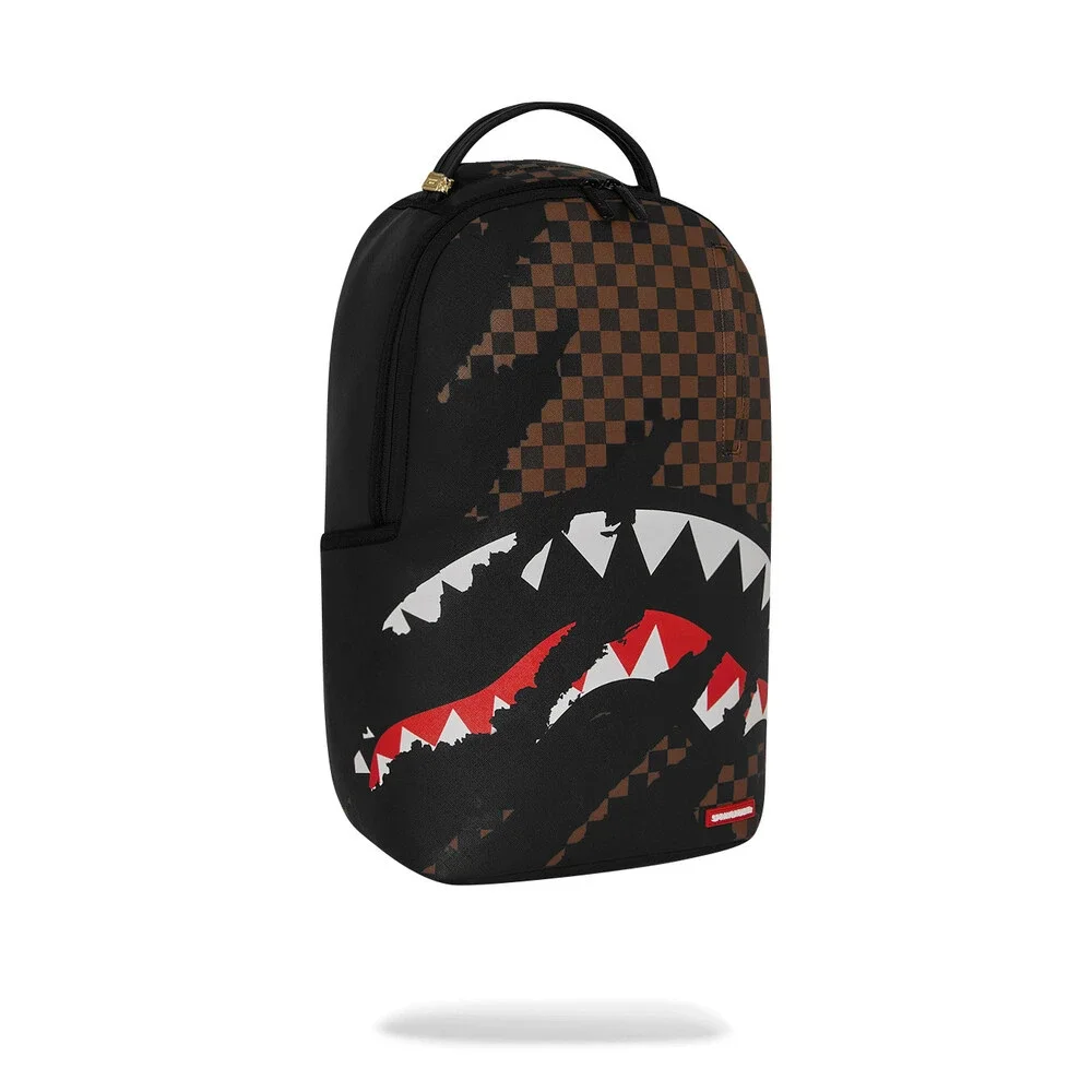 Sprayground Clawed Up Backpack Unisex OS Brown Checkered Shoulder Strap SPR317